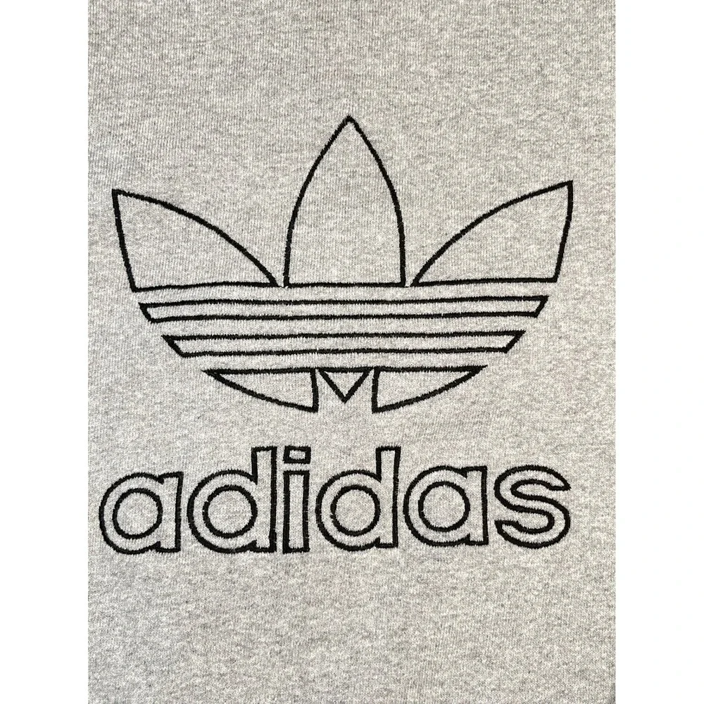 Vintage  Adidas‎ Trefoil Logo Crewneck Sweatshirt Xl Heather Grey Raglan Sleeve